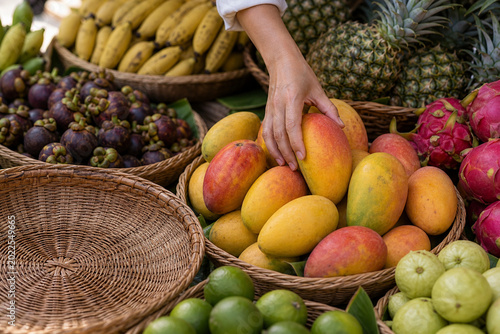 Tropical fruit at a morning market