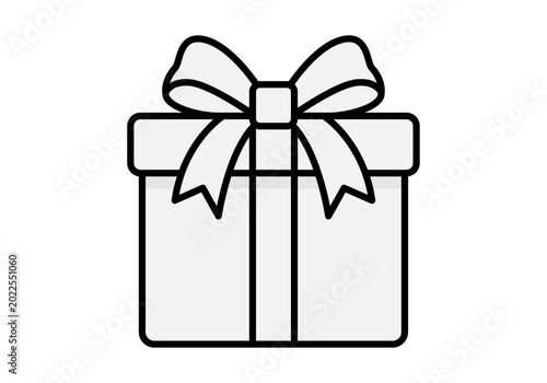 Bild auf Leinwand Icono de caja de regalo cerrada con un lazo elegante en la parte superior