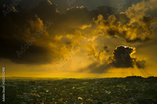 Foto Beautiful landscapes in the afternoon when the sunset com down