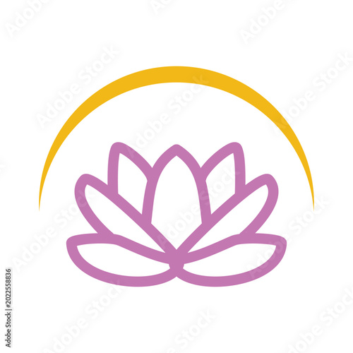 Minimal Lotus Flower Icon Design