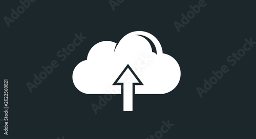 Cloud with upward pointing arrow icon.