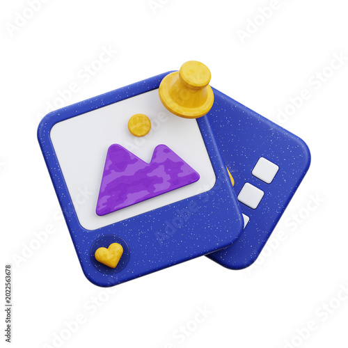 Pin Content Social Media 3D Icon