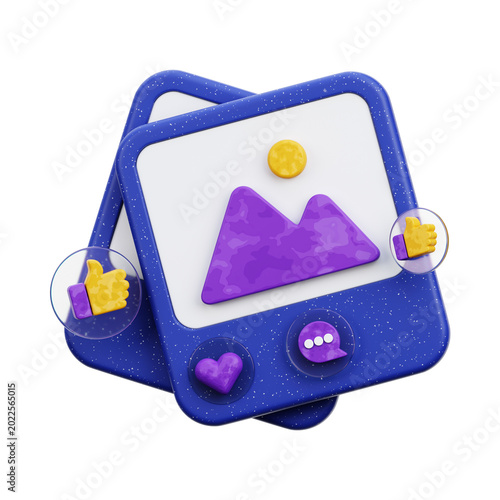 Social Media Post 3D Icon