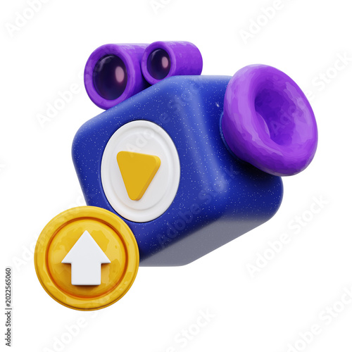 Upload Video 3D Icon