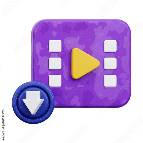 Video Download 3D Icon