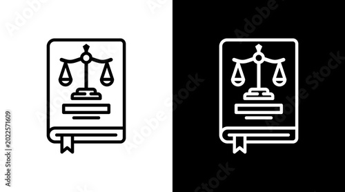 Tableau sur toile Law Book Icon Sheet Black And White