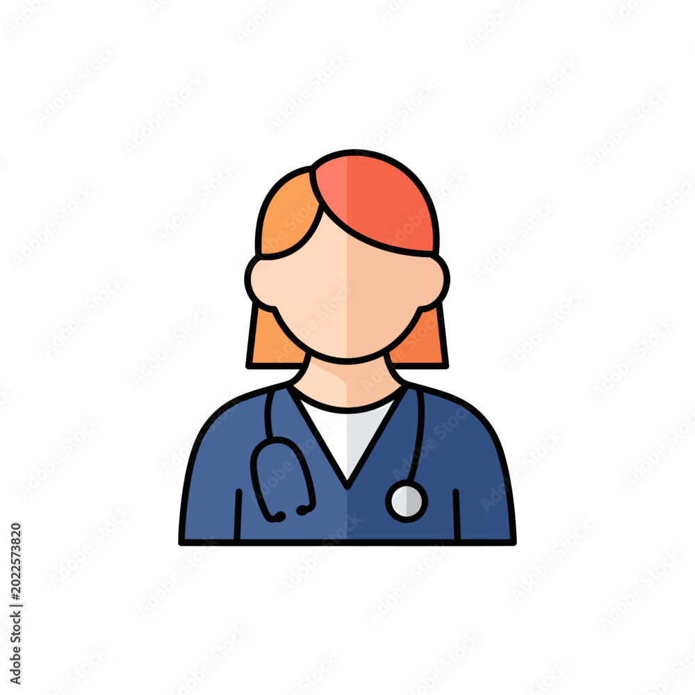 Fototapeta premium Female Doctor Medical Professional Illustration.