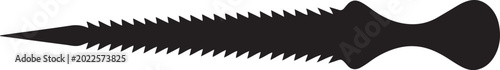 Konstfotografi Jagged saw blade horizontal silhouette graphic element for woodcraft and tool catalogue