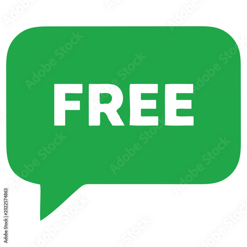 Free speech bubble icon in green isolated on white background for web design and marketing promotion