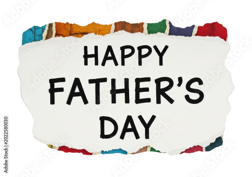 Colorful happy father's day greeting with tie design PNG isolated on transparent background