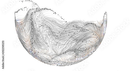 Obraz na płótnie Detailed abstract visualization showcasing fluid dynamics and complex patterns
