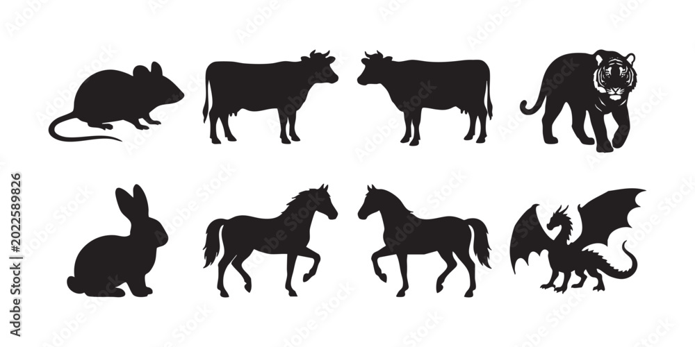 Obraz premium silhouette vector animal illustration