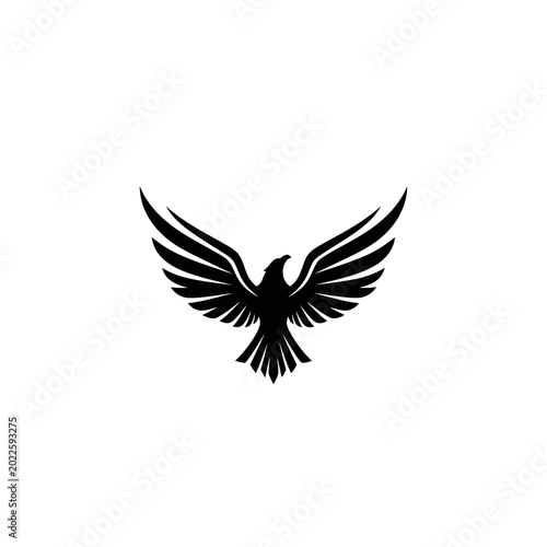 Black silhouette of a bird in flight
