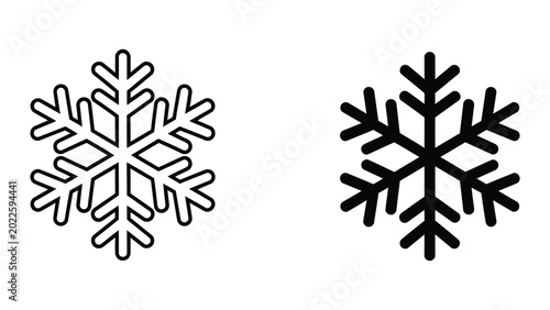 Obraz na plátně Simple black and white snowflake vector icons