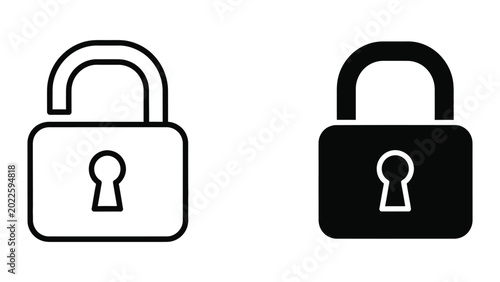 Fotografija Open and closed padlock icon set