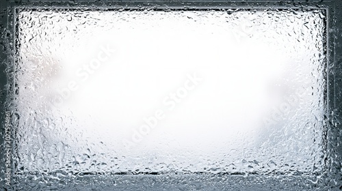 Minimal frame with barely visible water droplets and condensation textures around corners, copy space, soft lighting  hi-res 8K