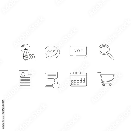 Business and office productivity icon set with business productivity calendar