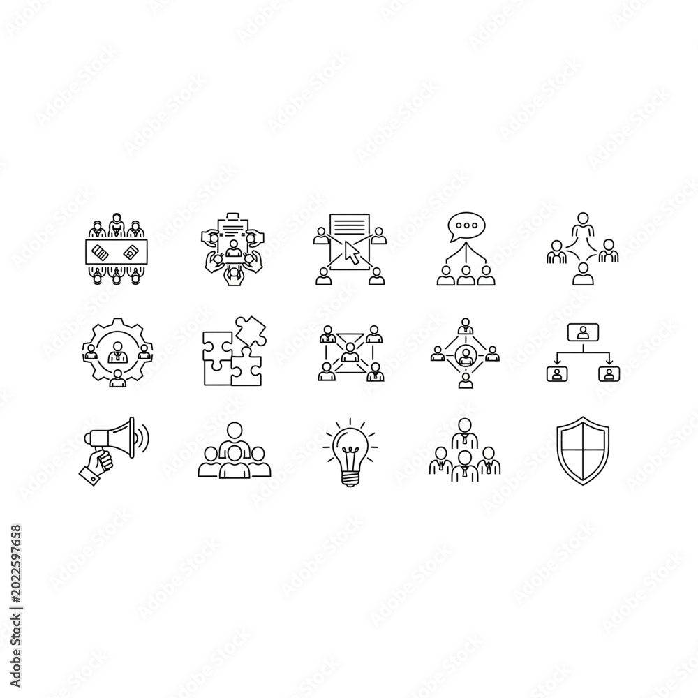Fototapeta premium Set of business and technology hand drawn doodle icons with business, technology