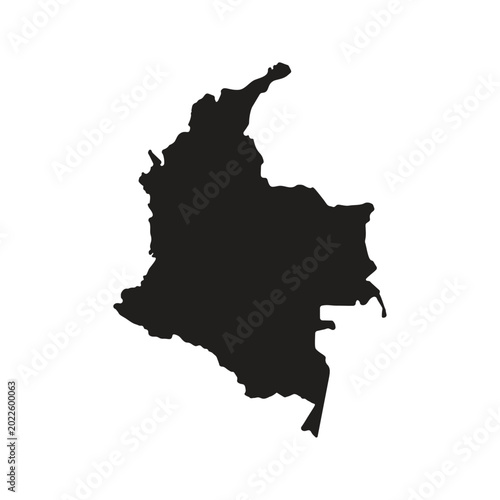 colombia map silhoutette Suitable for posters and web icons
