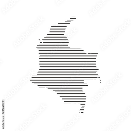colombia map with horizontal line