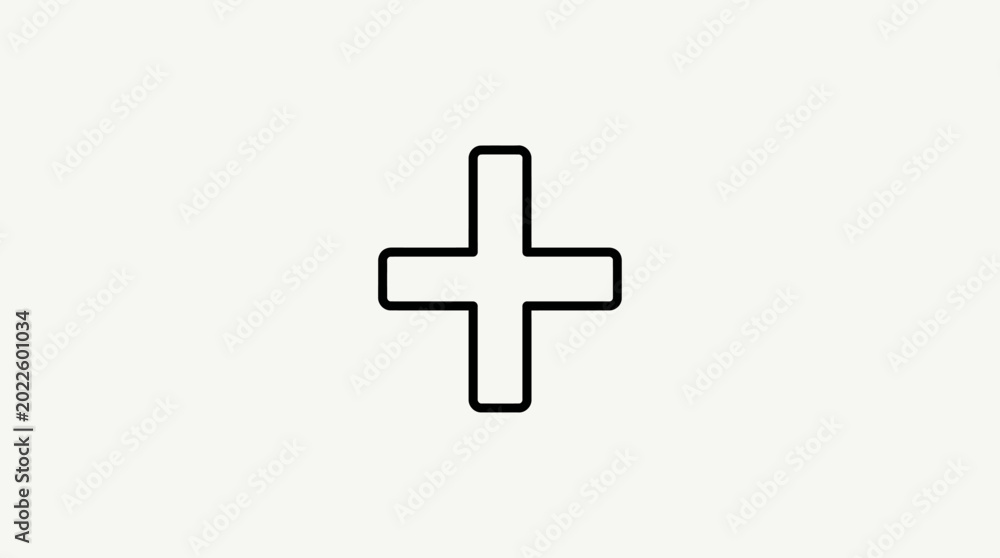 Fototapeta premium Simple Plus Sign Icon on Clean Background