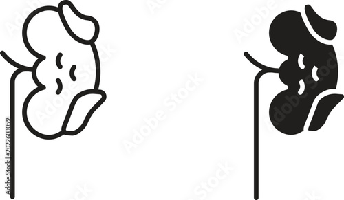 Konstfotografi Kidney disease icon collection. Minimal icon and symbol