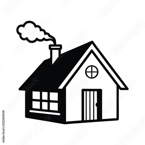 Nice house silhouette vector illustration