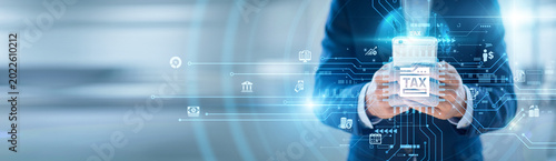 Quadro su tela Tax consultants use mobile applications to calculate liabilities, file digital returns, and track changing regulations