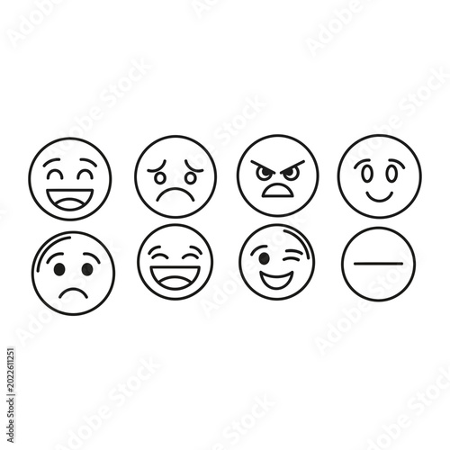 Collection of various facial expressions and mood emojis with expressions