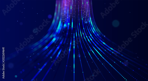 Foto Abstract digital transformation background with glowing data streams and futuristic network connections