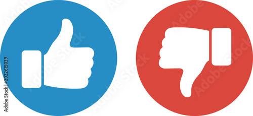 Thumbs Up and Thumbs Down Icon Collection for Like, Dislike, Feedback, and Rating Design Concepts
