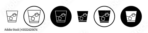 Whiskey Glass icon, template for graphic or web design. vector illustration