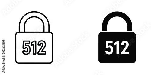 Konstfotografi Locked padlocks with number 512 icon set
