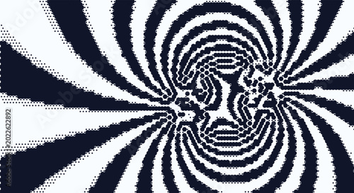 Obraz na płótnie Abstract black and white optical illusion pattern