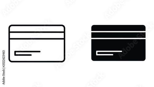 Fotografie Side by side comparison of white and black credit card icons