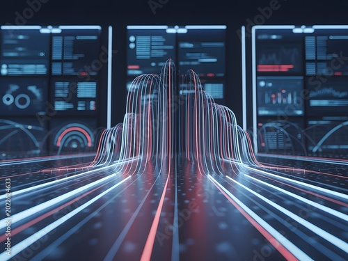 Futuristic Data Visualization - Modern Technology and Digital Transformation.