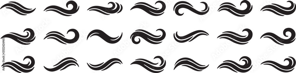 Obraz premium Collection of 15 unique swirl design elements