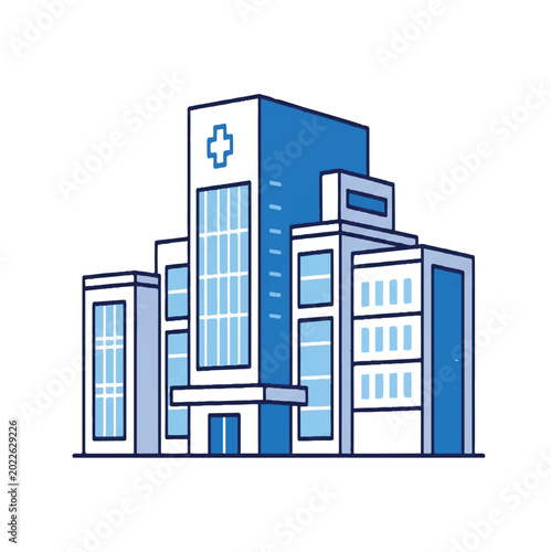 Modern hospital building illustration