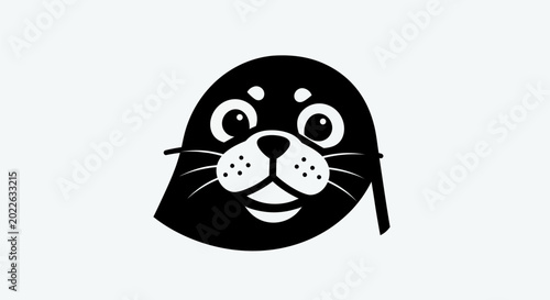 Stylized seal graphic isolated