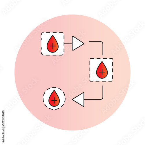 Blood Flow Concept Icon. Vector Design