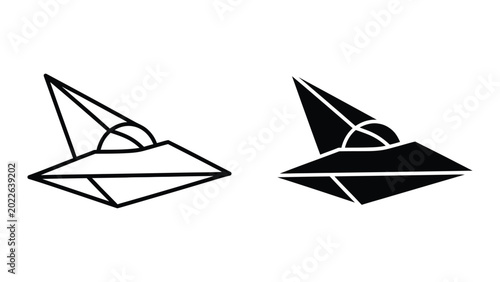 Foto Minimalist paper airplane with propeller design