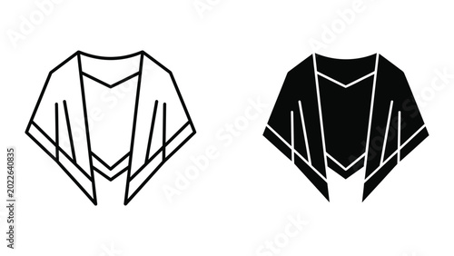 Bild auf Leinwand Minimalist poncho with contrasting trim design