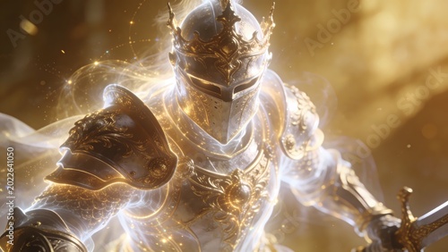 Knight charges forward with sword glowing