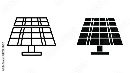 Tableau sur toile Solar panel comparison illustration showing active and inactive cells