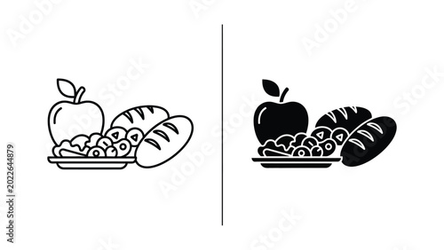 palm reading symbols set flat design vector illustration