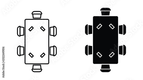 Minimalist top view icons of modern light switch and smart device