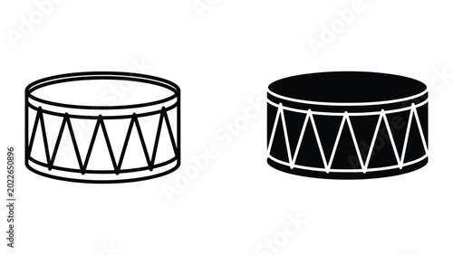 Photos Two contrasting snare drums with geometric patterns