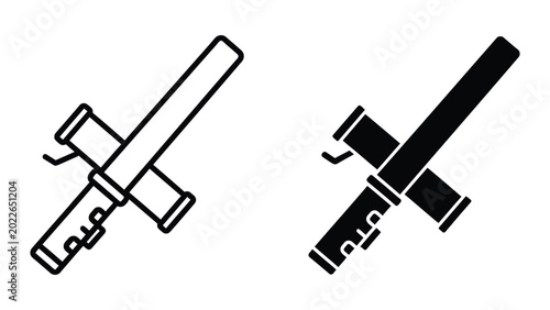 Tableau sur toile Black and white cross wrench and screwdriver set icons