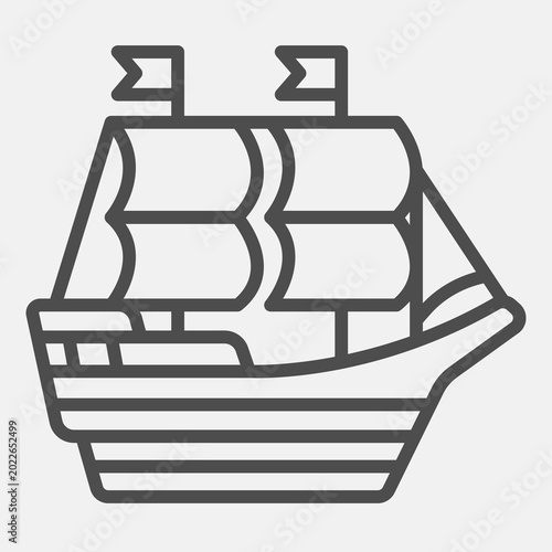 Foto Conquistador ship line icon, shipping concept
