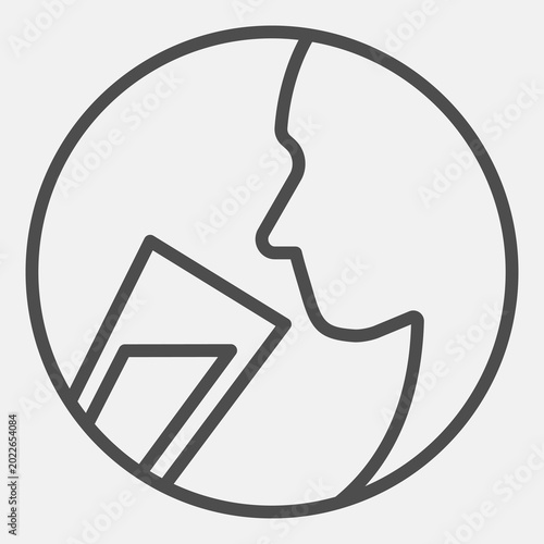 Tablou pe pânză Glass of water and person face line icon, drink concept